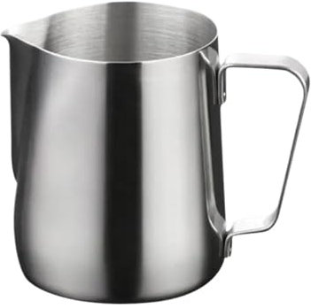 Lot de 2 pichets à mousser le lait en acier inoxydable 150 1000 ml et carafe à latte Art Parfait pour les amateurs de café et les baristas Idéal pour mousseur à lait et verre doseur (350 ml)
