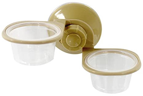 Garneck Hängenden Schüssel Hängender Futternapf Für Reptilien Saugnapf Für Reptilienfutter Reptiliennapf Doppelnapf Futternapf Für Schildkröten Zubehör Für Reptilien Gecko-Essen Schüsseln