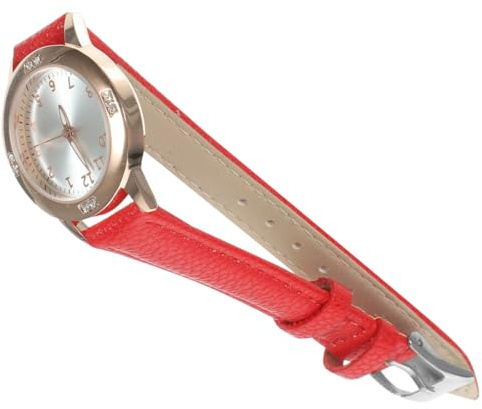 BESPORTBLE Rote Quarz Armbanduhr Damen aus Edelstahl, 1 Stück | Leuchtuhr, Elegantes Kompaktes Design für Party und Feiertag, für Frauen und Mädchen