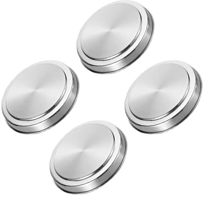 TOGEVAL 4 Pièces Couverte-brûleur De Poêle Rond Acier Inoxydable Couverture Pour Poêle Housse De Brûleur De Facile à Nettoyer