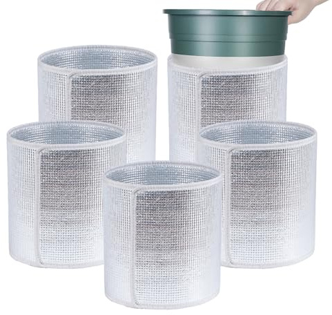 Couvre-pots de fleurs pour l'hiver | Couverture de protection réutilisable en aluminium pour arbustes, protection contre le gel – Pour extérieur, jardin, cour, balcon à l'extérieur