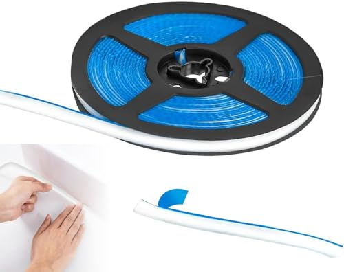 6M Self-Adhesive Bath Sealant Strip, Waterproof White Caulk Tape | Flexible Bathroom Sealant Tape, For Bath Sink Toilet Kitchen Worktop Tile Edges And Wall Gaps