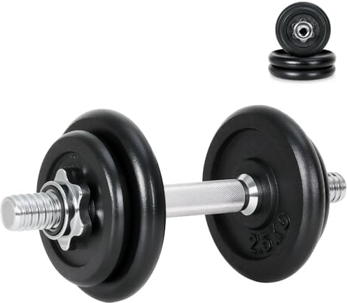 Novonova Haltere Musculation, Alteres Musculation Reglable, Haltères Réglables avec Poids Musculation 10/15/30KG, Kit d'Haltère Dumbbells Home Gym, Disque avec Barre Muscu, Dumbbell Set (Noir-10KG)
