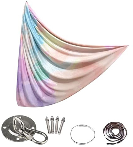 Aerial Silks - 280x150cm Elastic Fabric, Lightweight Sensory Hammock, Stretch Fitness Equipment for Home Gym, Indoor & Outdoor Use | Suspended Yoga Swing for Women Men Fullwax