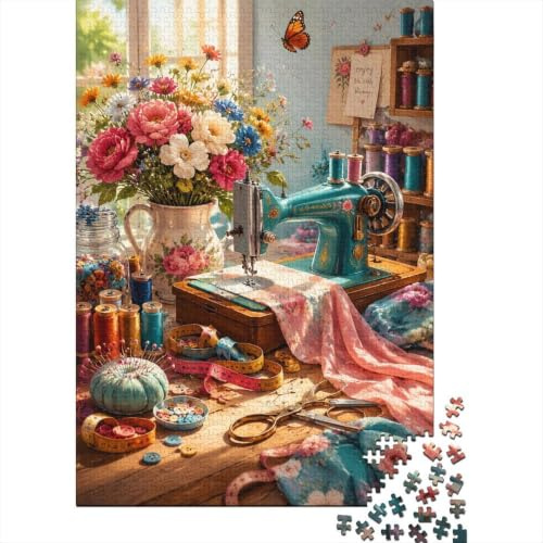1000pcs Mini Puzzle For Family Sewing Flowers Scissors Challenging