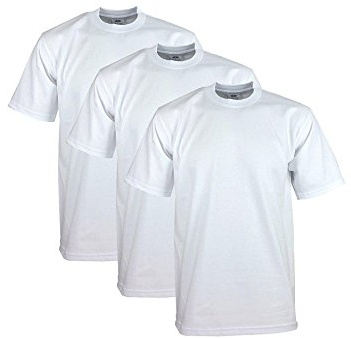 Pro Club Men's 3-Pack Heavyweight Cotton Short Sleeve Crew Neck T-Shirt, Snow White, 4X-Large