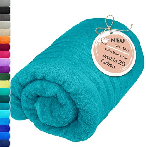 Lashuma großes Frottee Strandhandtuch - Badetuch Grün - Nautic, London Handtuch XXL 100x150 cm