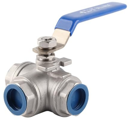 Valvola a sfera Acciaio inossidabile SUS304 a tre vie Filettatura femmina a T a 3/4 DN20