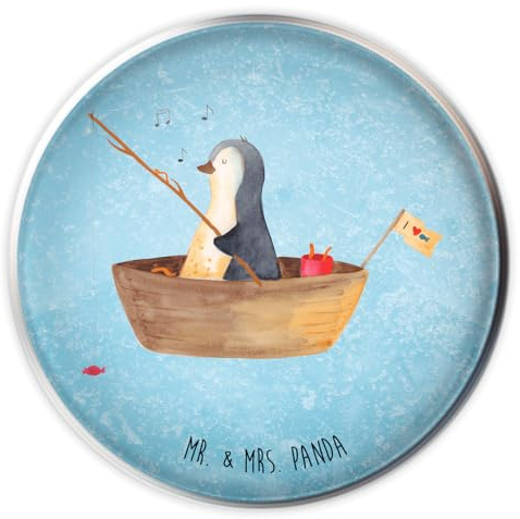 Mr. & Mrs. Panda Waschbecken Stöpsel Pinguin Angelboot - Geschenk, Abflussstopfen, Ablaufstopfen, Boot, Ablaufgarnitur, Pinguine, Trennung, Abflussstöpsel, Optimistisch, Angeln, Genießen