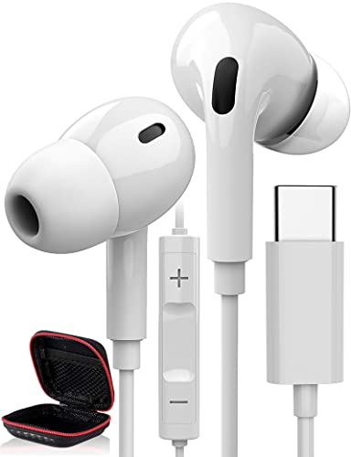 COOYA Auriculares USB C tipo C con cable para Samsung S26 Ultra S25 S23 A16 S22 A56 Flip 7 DAC HiFi estéreo in-ear auriculares con micrófono para iPhone 17 16 Pro Max 15 iPad Air Pixel 10 9 8 para