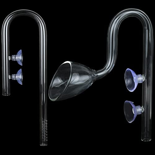 Caylingdee Lily Pipe Glass Inflow Outflow Set Aquatic U Shape Inflow Pipe Set for Aquarium Planted Tank Filter 17mm for 16/22mm(5/8 ID) Tubing