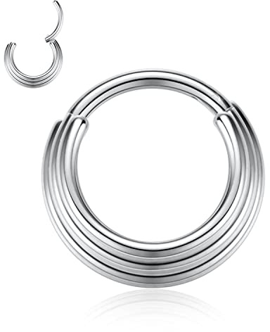 YEBOCIYO Septum Piercing Ring Dreifach Gestapelt Nase Ring Piercing Ring Ohrring Helix Daith Knorpel Conch Tragus Piercing Schmuck 316L Chirurgenstahl Gold Silber Rosegold Schwarz Regenbogen 16G