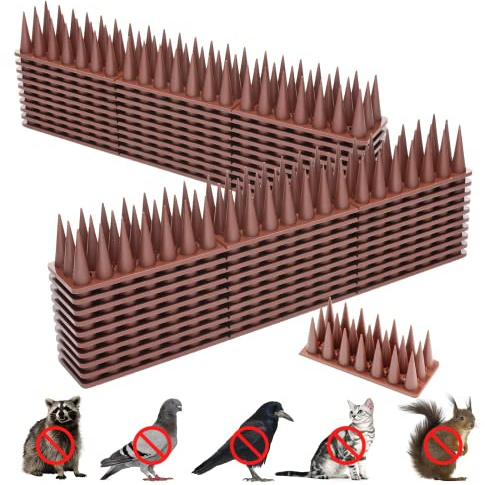 12 Pinchos Antipalomas,5.16M Pinchos Antipalomas Plástico,3 Filas Pinchos Anti Gatos,Pinchos para Palomas,Repelente Palomas Plástico,Ahuyentador Pájaros Control para Balcon Terraza Ventana Cercas