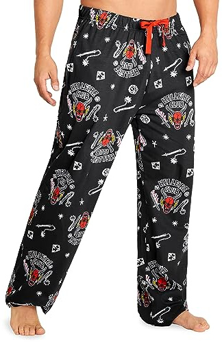Stranger Things Mens Pyjama Bottoms - Nightwear PJs for Men and Teenagers S-3XL Lounge Wear Trousers - Mens Gifts (3XL, Black)