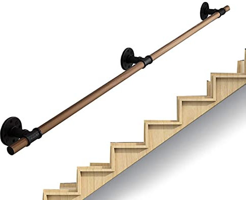 ASXCAQ Pasamanos de Escalera Antideslizantes de Madera Maciza de Madera Natural, Uso doméstico contra la Pared, barandillas de ático Interior para Ancianos, Barras de Soporte de Pasillo (