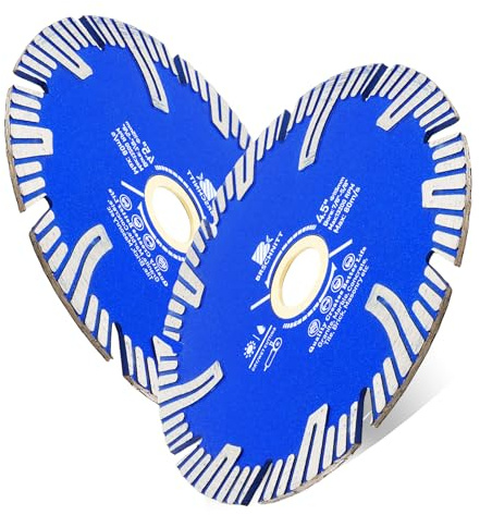 Diamond Turbo Cutting Disc 115mm,BRSCHNITT 2pcs Diamond Cutting Disc for Granite,Marble,Concrete,Porcelain Tile,Ceramic Tile,Masonry