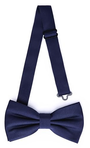Ladeheid Elegante Herren Fliege - Hochwertig, Matt, Verstellbar, Perfekt für Hochzeit, Party, Büro. Ideal für Männer, Frauen, Teenager BMM (12cm x 6cm, Dunkelblau)