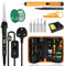Soldering Iron Kit 80W LCD Adjustable Temperature 180-520°C Electric Welding Tool ON/Off Switch, 50g Solder Wire, 5 Soldering Tips, Desoldering Pump, Wire Stripper Cutter, Stand, Tweezers,Tool Case