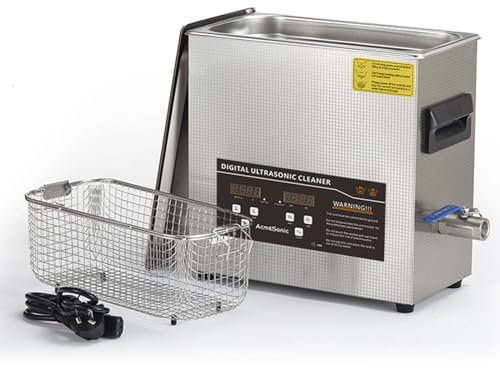 NVYAZJ Pulitore ad ultrasuoni da 6 Litri con Funzione di Riscaldamento, Macchina per la Pulizia dei Dischi in Vinile con Circuito a Doppia Protezione da 120-150 W 40 kHz Rotazione Automatica