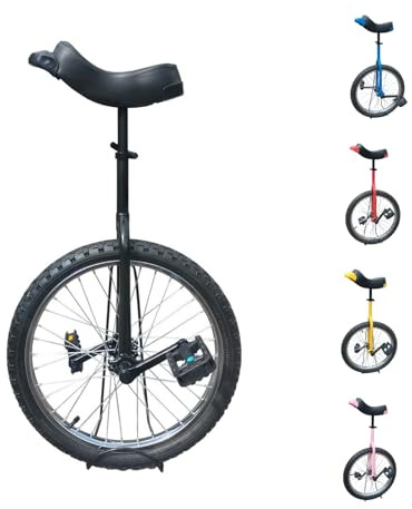 TCUDCKI Unicycle for Adults Adjustable Seat with Unicycle Stand for Fun Fitness Exercises Balance Training Circus Performances (Black, 20)