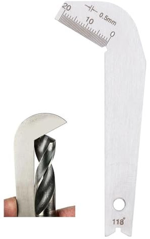 Jauge D'angle de Foret à 118 Degrés, Jauge D'affûtage de Foret en Acier Inoxydable, Outils D'affûtage de Foret D'angle