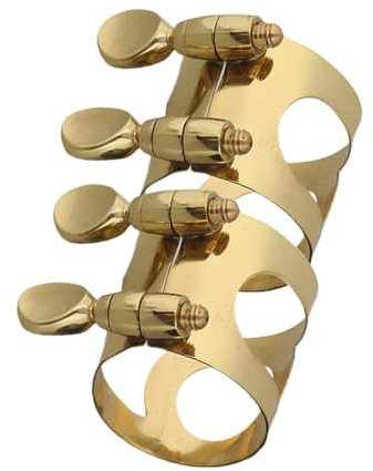 Toyvian 2stücke Alto Saxophon Ligaturen Mit Verstellbarem Schraubverschluss Kompakte Und Langlebige Saxophon-zubehörteile Für Alto Goldfarben