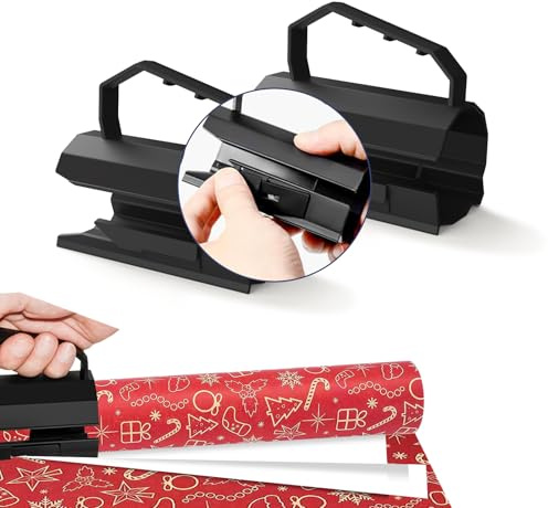 Geschenkpapier Schneider für Rollen, 2 Stück Sliding Geschenkpapier Cutter, Tragbare Papierschneider, Roll Papier Schneidegerät, Geschenk Verpackung für Weihnachten Geburtstag usw