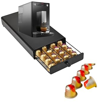 Sleek Capsule Dolce/Nes-pre-sso Gusto Coffee Pod Holder – Premium Coffee Capsule Organizer | 36, 40, 72 Pcs | Space-Saving Design, Non-Slip Feet | Ideal for Kitchen and Office (40 pcs)