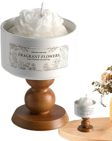 Velas aromáticas de larga duración, velas aromáticas creativas, velas aromáticas de camelia en forma de taza de té, fragancia para el hogar de cerámica - rellenos para calcetines, aromaterapia