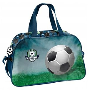 Ragusa-Trade Kinder Jungen Mädchen - Sporttasche Fussball Soccer Football (24FC), 40 x 25 x 15 cm, blau/schwarz