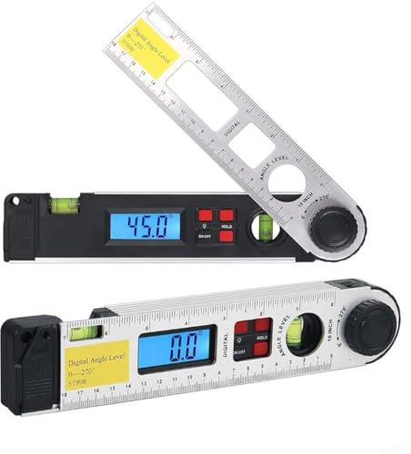 Calibro digitale in alluminio, goniometro con funzione di tenuta, display retroilluminato, bolle di livello per pesca accurata