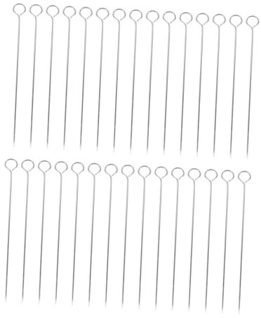 Abaodam Brochettes de Barbecue Finition Lisse Bords Arrondis et Acier Inoxydable Lot de 30 pour Grillades Extérieures Cuisson Intérieure