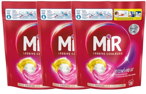 MIR - Lessive capsule Couleurs Doypack - Lot de 3 x 20