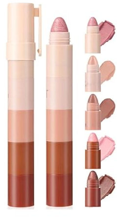 Lápiz iluminador 5 en 1, lápiz de cejas perlado, sombra de ojos nude de alto color, crea ojos encantadores, delineador de ojos mate brillante, resistente al agua y de larga duración.