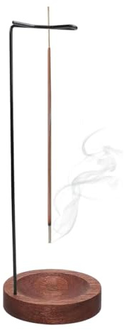 NOPKESV Porta Incenso per Bastoncini 2 in 1, 1 set Base in legno fatta a mano, incensi Portaincenso Supporto per Incenso, Brucia Incenso e Incensiere, Adatto a casa, ufficio, meditazione e yoga