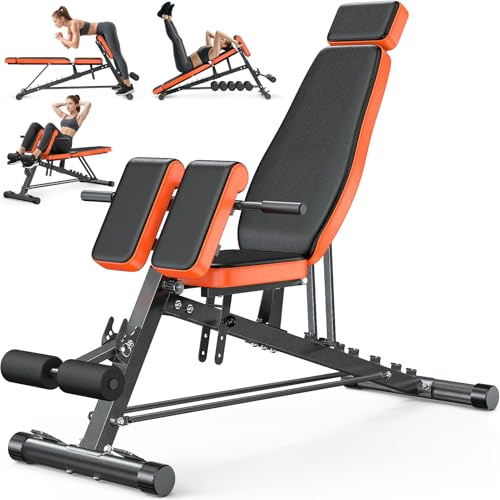 Fostoy Roman Chair Hyperextension Bench for Home Gym, Adjustable Bench Focused on Core & Lower Back Strength Training, Heavy-Duty Steel Frame