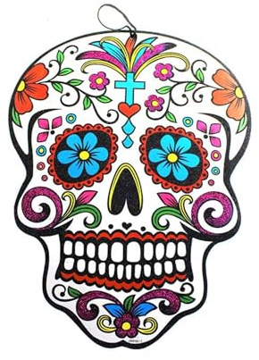 Colgante Decorativo diseño de Calavera Floral Estilo Dia de los Muertos para Halloween