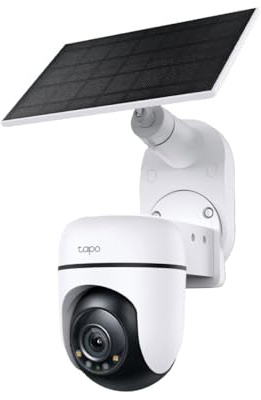 Tapo TC90 Kit solar, kit de cámara de seguridad panorámica/inclinación, detección de IA, seguimiento de movimiento, 2K QHD, Wi-Fi, visión nocturna, audio bidireccional, IP66 resistente a la intemperie