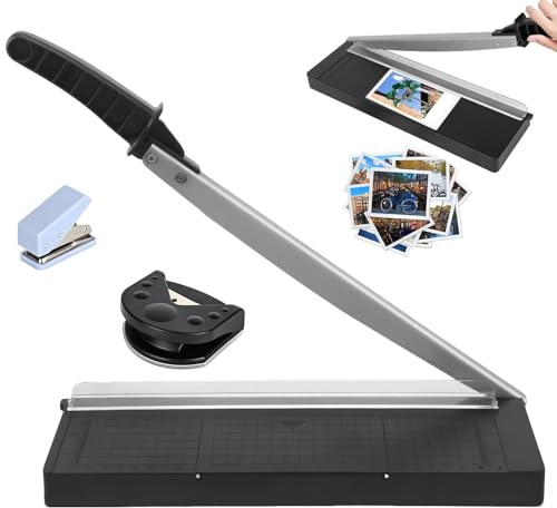 Cortador de Papel A4 Compacto Guillotina de Precisión para Papel Cartón y Manualidades Corta hasta 8 Hojas A4 B7 80 g Ideal para Oficina Escuela Fotografía y Scrapbooking con Herramienta 3 en 1