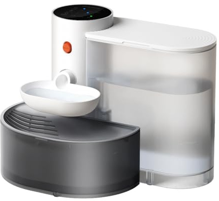 Aumotop Fontaine à Eau pour Chat Ultra Silencieuse 3 L, Distributeur d'eau Intelligent pour Chiens et Chats, Séparation des Eaux Usées, Amovible et Silencieux, Plusieurs Animaux de Compagnie, Gris