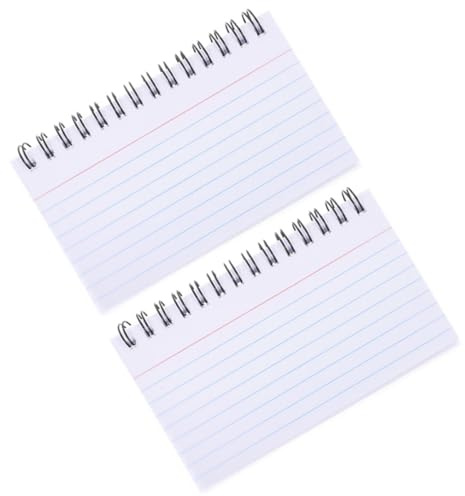 KALLORY Tarjetas de Índice y de Notas Desprendible 2 Piezas en Espiral para Aprendizaje y Organización Color Tamaño Compacto para Estudiantes y Profesionales