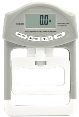 Dynamometer Grip Strength Meter Digital Hand Dynamometer Tester 300Lb LCD-skärm Handgrip Elektronisk Dinamometro(Grijs)