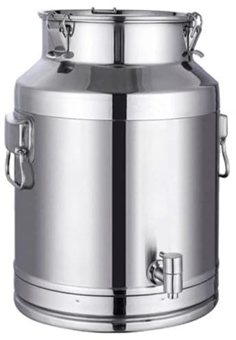 Bidón De Acero Inoxidable Para Transporte De Leche Con Grifo Lechera Acero Inoxidable Grande Con Tapa/grifo/asa Para Transportar o Almacenar Leche,Capacity-5Liters