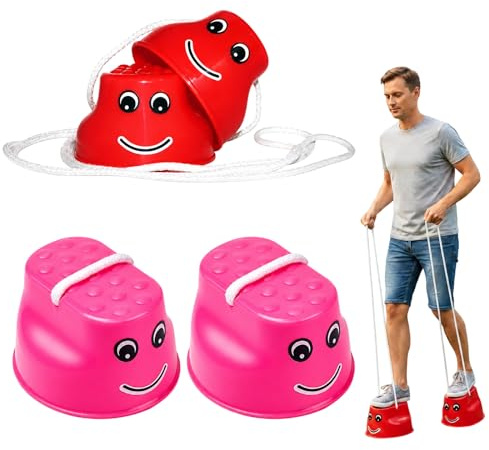 4 Stück Stelzen Topfstelzen für Kinder, Topfstelzen Mit Lustigen Smiley Motiven, Farbenfrohes Sensorik Spielzeug für Garten, Kindergarten Kindersport Zuhause Garten Schule Entwicklung Früherziehung