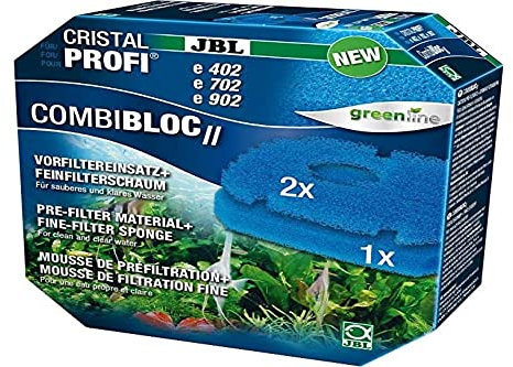 JBL CombiBloc II CristalProfi e 6028800, Vorfiltereinsatz und Feinfilterschaum, Für CristalProfi e402/e702/e902, 3 Filtereinsätze