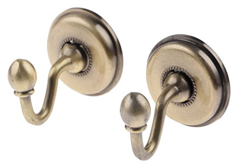 Hicello 2PCS Antique Bronze Curtain Tieback Hooks, Vintage Round Wall Hook | Antique Brass Curtain Wall Hook, Ball Finial Holdbacks, Drapery Tassel Tieback Hooks Holder Hanger Room Decor With Screws