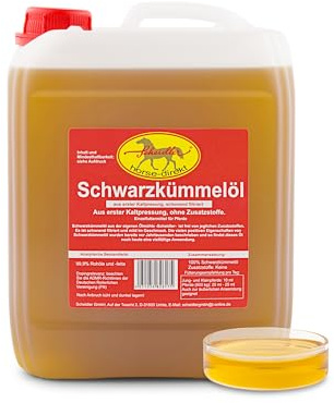 Scheidler horse-direkt Premium 2,5 L Schwarzkümmelöl Kanister für Pferde und Hunde Kaltgepresst – Frisch Aus Eigener Pressung