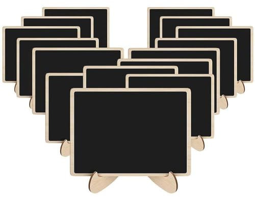 aoory 15er Pack Mini Chalkboards Schilder mit Staffelei Mini Tafel Schilder mit Ständer für Essen Hochzeit