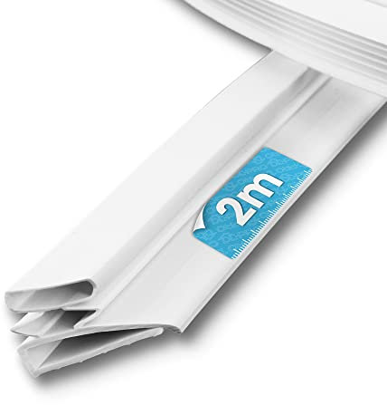 DL-pro Junta de nevera recortable 2 m universal para puerta de frigorífico, juego de reparación para frigorífico, congelador compatible con Siemens Liebherr Miele Bauknecht PVC resistente blanco