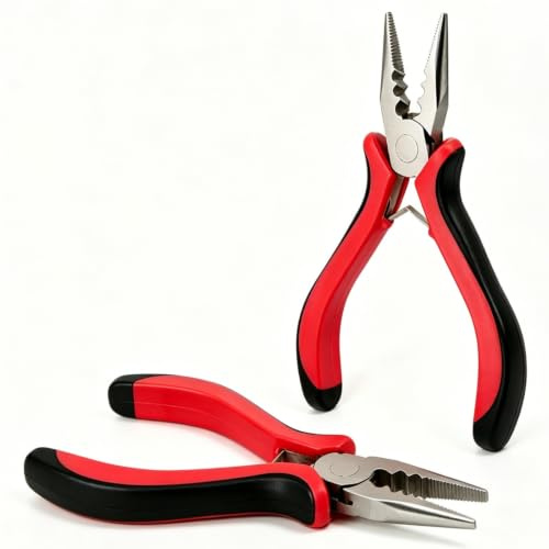 2 Pcs Nano Beads Hair Extension Pliers Removal Plier for Nano Rings Hair Extensions, 3-Hole Anti Slip Handles Micro Rings Hair Extensions Tools